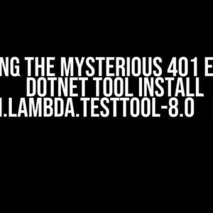 Solving the Mysterious 401 Error: `dotnet tool install Amazon.Lambda.TestTool-8.0` Failure